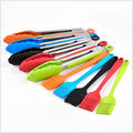 Colorful Silicone Baking Tools Set Include 1 Food Tong and 1 Pastry Brush