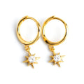 Star Shape 925 Sterling Silver Women Earring 18K Gold Plated Cubic Zirconia  Star Style Party Gift Earrings