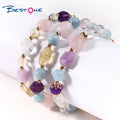 Bestone Healing Stones and Crystals Women Semi-precious Bracelets