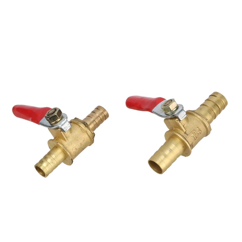 8mm 10mm Garden Hose Barbed Ball Valve Inline Brass Universal Tap Straight Ball Valve MegaBDM