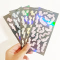 Custom Korean Polco Deco Kiss Cut Sticker Sheet Ribbon Confetti Glitter Lamination Seal Sticker Pack