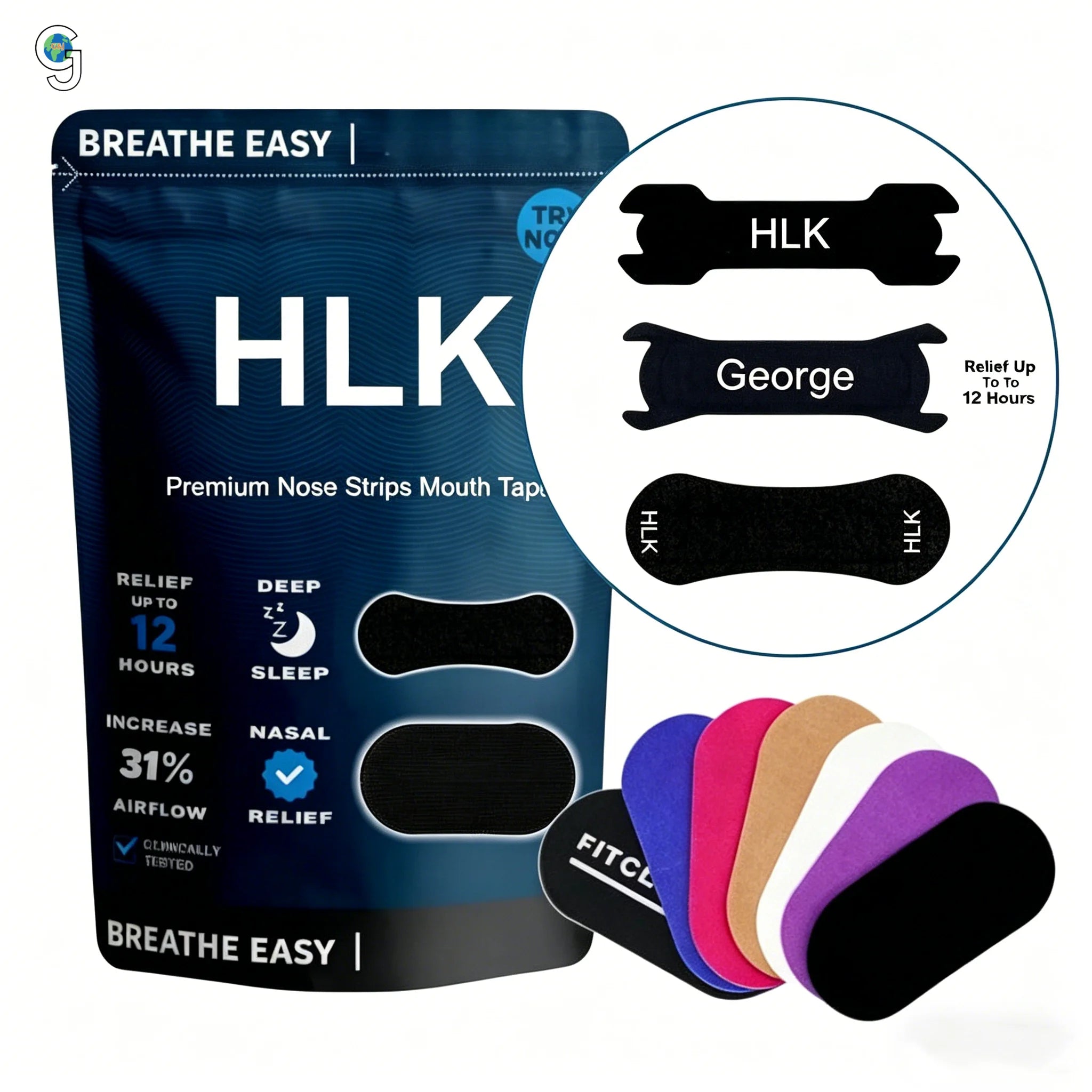 HLK 31% Airflow Enhanced Professional Factory Custom Scent Nasal Strips and Mouth Tape for Private Label Branding ODM