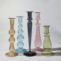 Wholesale Nordic Style Glass Candle Holder Wedding Hand Blown Glass Candlestick With Dot Candle Stand Home Decoration