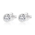Minimalist Jewelry Solitaire Diamond 925 Sterling Silver Classic Stud Earrings