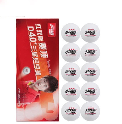 DHS 3 Star ITTF Approved 40 Plastic Professional Play Word T.T Ping Pong Championship Use Seamed Table Tennis Ball