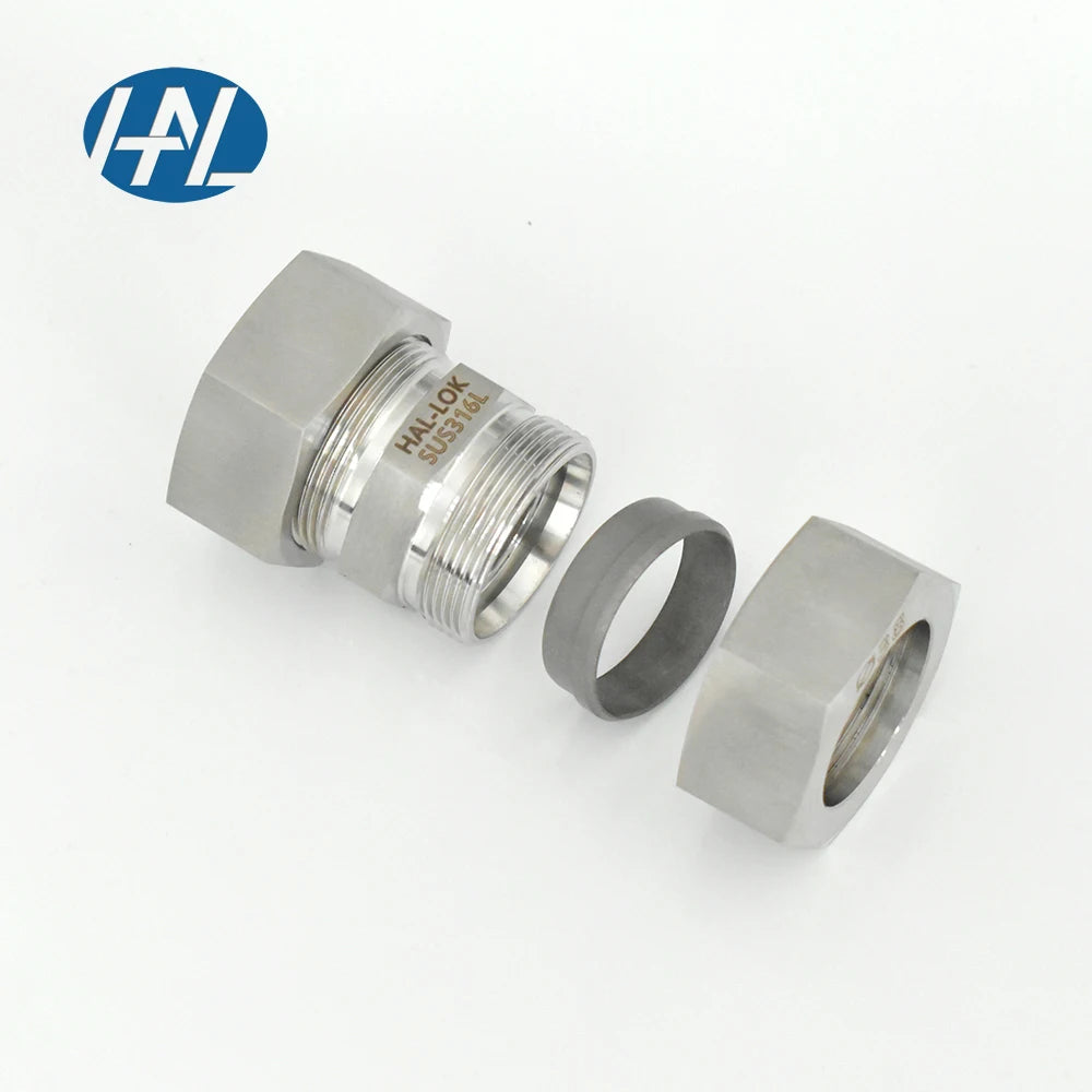 Single Ferrule Straight Fitting 304 316 Stainless Steel Polished Hydraulic Hose Coupling 38mm