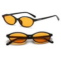 Retro Oval Cat Eye Sunglasses for Women Gradient Orange Trendy Small Narrow Sunshade 90s Designer Sun Glasses