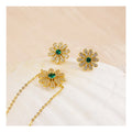 Bulk in Stock S925 Silver Bracelet Set to Cultivate Emerald Gem Flower Dream Sun Bracelet Bracelet Jewel Earrings