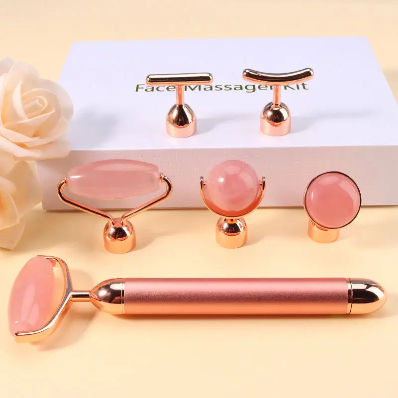 4 in 1 Facial Beauty Roller for Skin Care Natural Jade Roller Beauty Tools for Face