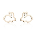 New Fashion Stainless Steel Cute Animal Earrings Mini Easter Bunny Earring Jewelry Rabbit Stud Earrings for Women Girls