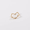 Fenny 18K Gold Plated Wholesale Trendy Designer Imitation Pearl Waved Stainless Steel Finger Ring Trend for Women