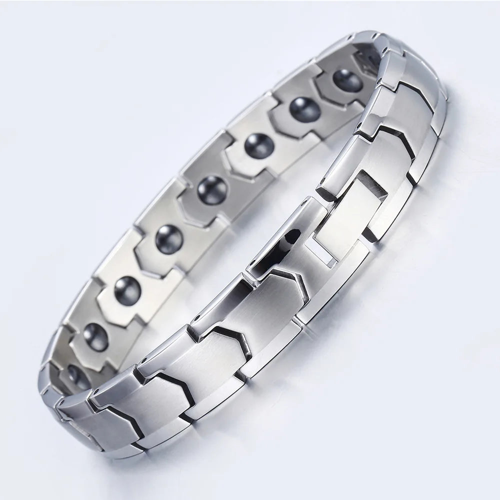 Quantum Magnetic Bracelet Health Energy Magnetic Therapy Titanium Steel Bracelet