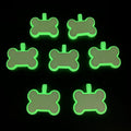 Spot Luminous Anti-lost Pet Tag Laser Engraved Double-sided Glue Silicone Dog Tag Bone Round Fluorescent Pet Collar Accessories