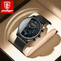 Poedagar Watch Men 632 Luxury Small Three Dial Sport Stop Chronograph Calendar Stainless Steel Fashion Wristwatch Relojes