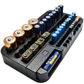 Plastic Rectangle Battery Organizer Storage Case with Removable Battery Tester