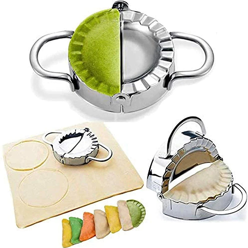 Kitchen Stainless Steel 304 Metal Dumpling Maker Press Wrapper Dough Cutter and Pie Ravioli Dumpling Mould
