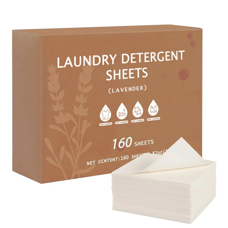 Custom Logo Laundry Supplier Super Concentrated Natural Biodegradable Oil Stain Fighting Lavender Laundry Detergent Sheets Strip
