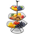 Modern Design 3-Layer Foldable Gold Metal Iron Wire Storage Organizer Lotus Leaf Kitchen Decor Fruit and Food Basket
