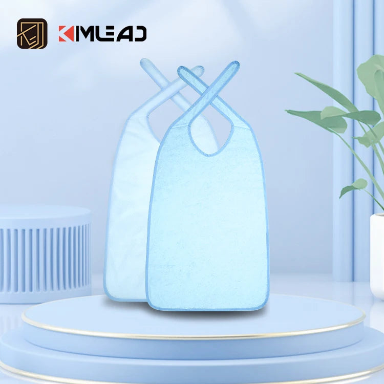 Removable Scarf Waterproof Custom Printed Adult Bibs Eat for Elderly Men with Drawstring