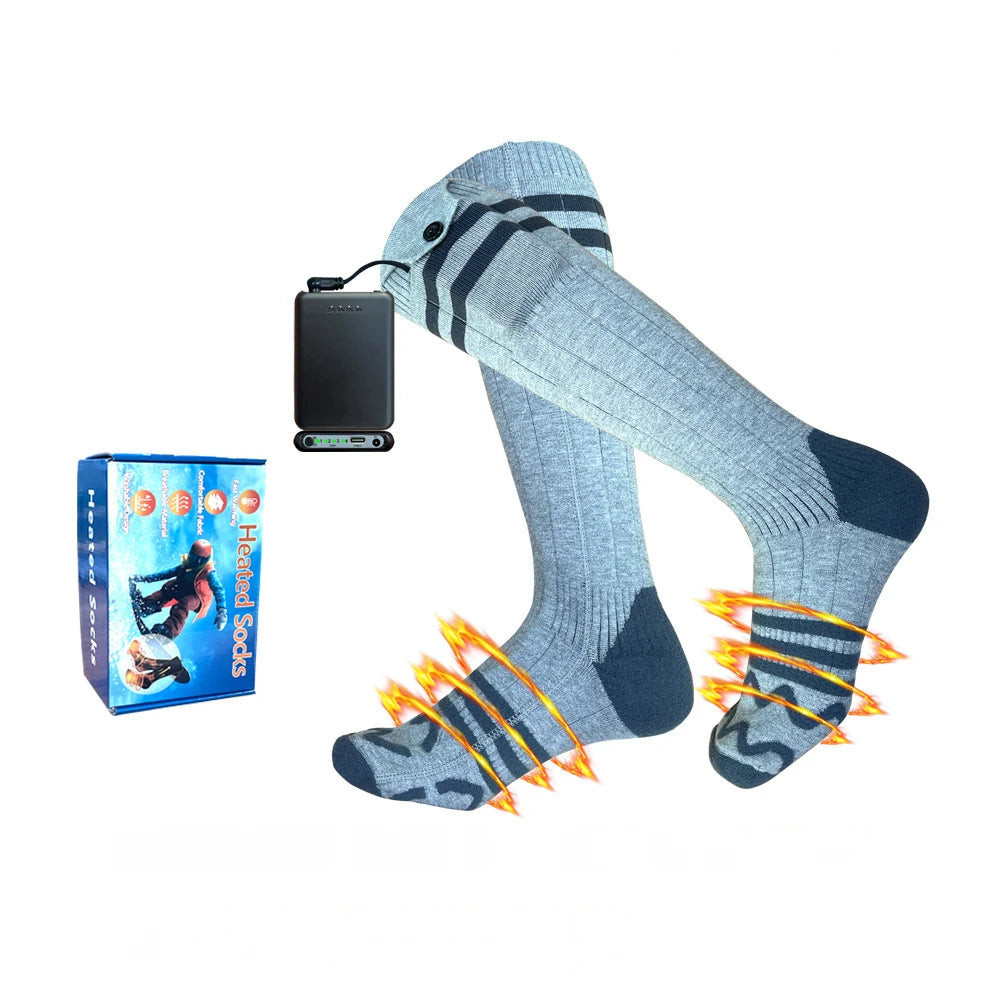 Winter Warm Self Heating Rechargeable Elec Heated Socks With Battery Box