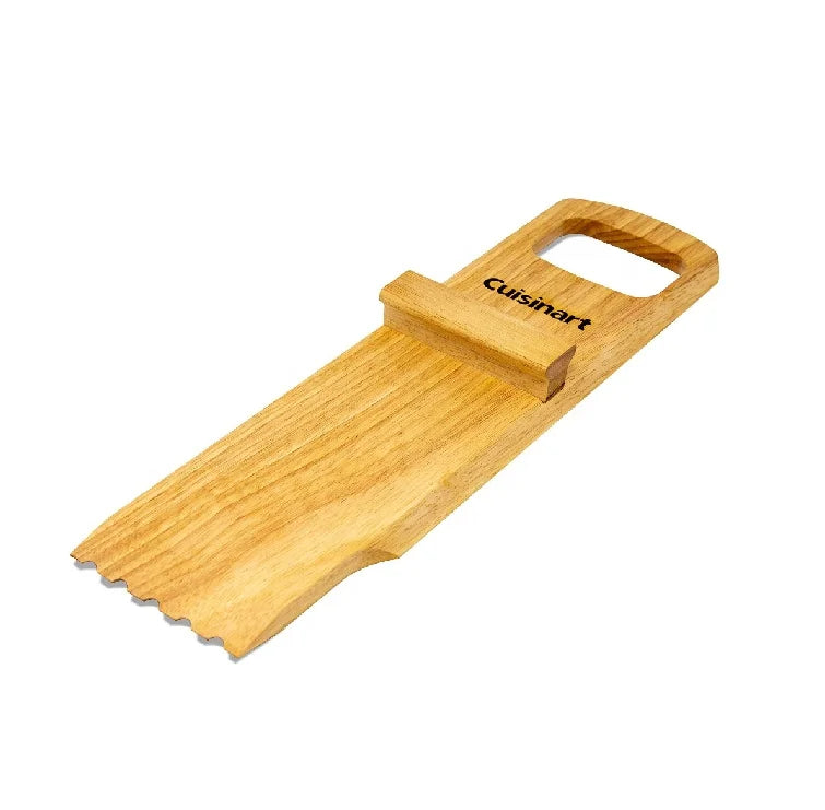 Solid Beech Scalloped Design BBQ Wood Grill Scraper