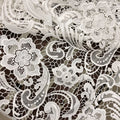 White Embroidered Flowers Turkish Style Wedding Party Bridal Dress Lace Fabric