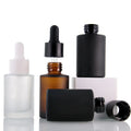 Wholesale 30ml Frosted Amber Black Glass Dropper Bottle with White Rubber Dropper Essence Oil Bottles with Good Price