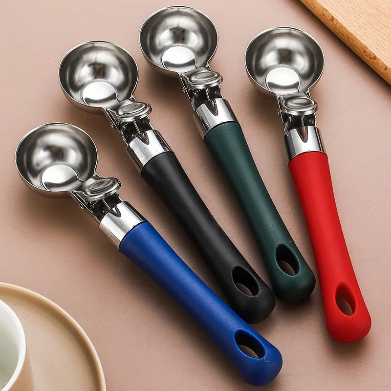304 Ice Cream Scoop Spoon With Comfortable Handle Stainless Steel Digging Scoop Multifunctional Spoon