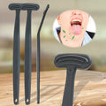 Personal Care Adult Portable Tongue Coating Scraper Black Anti-Slip Plastic Tongue Cleaners