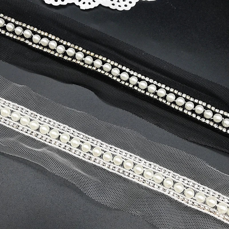 Handmade Pearls Beads Lace for Clothes Decoration