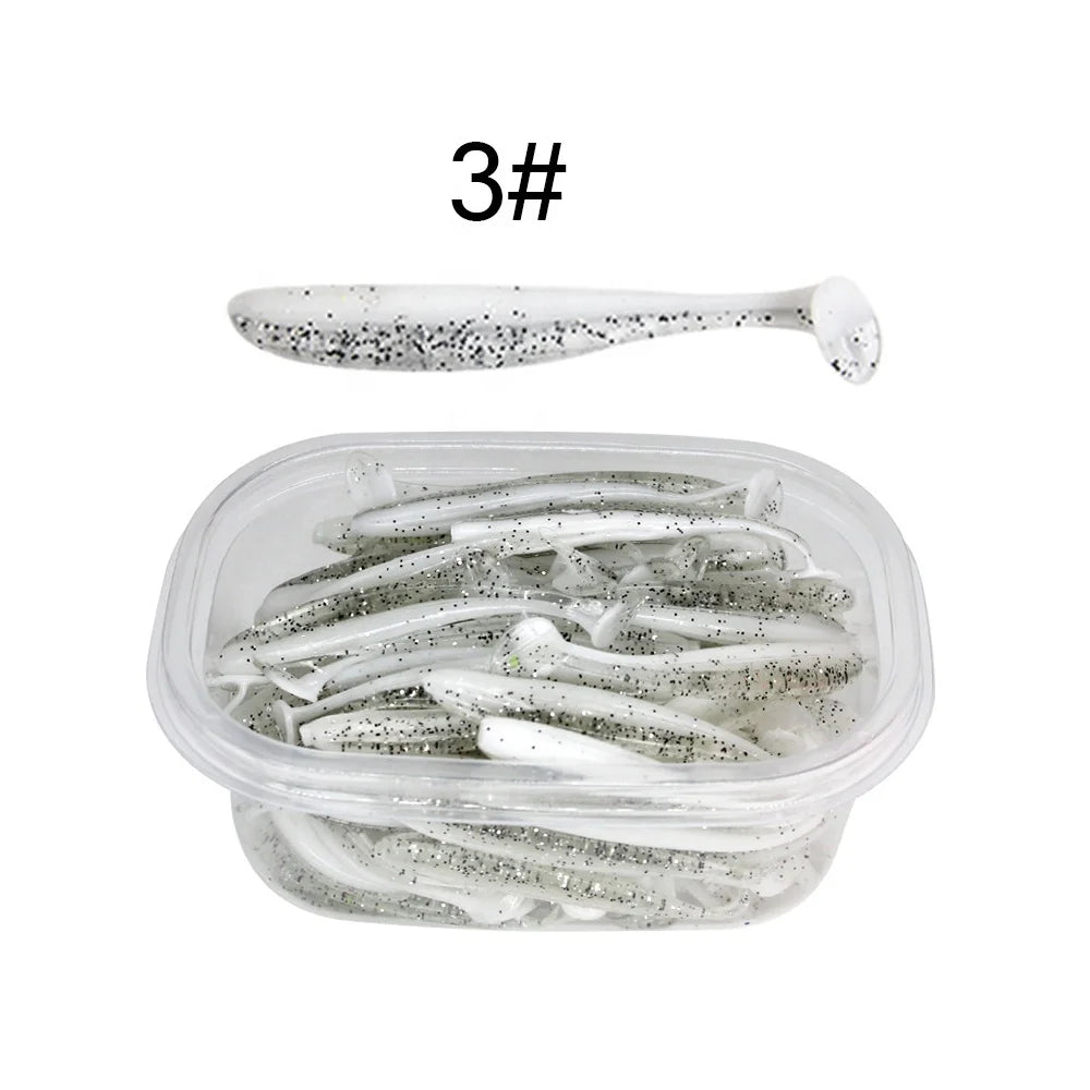 NewBility Easy Shiner Soft Lures 6cm 7cm 9cm Baits Fishing Lure Leurre Shad Double Color Silicone Bait T Tail Wobblers