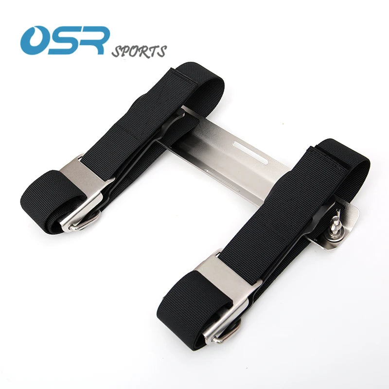 Black Single Tank Adaptor (STA) for Technical Backmount for Diving Equipment with 45cm Length 2 Tank Straps and 2 Bolts