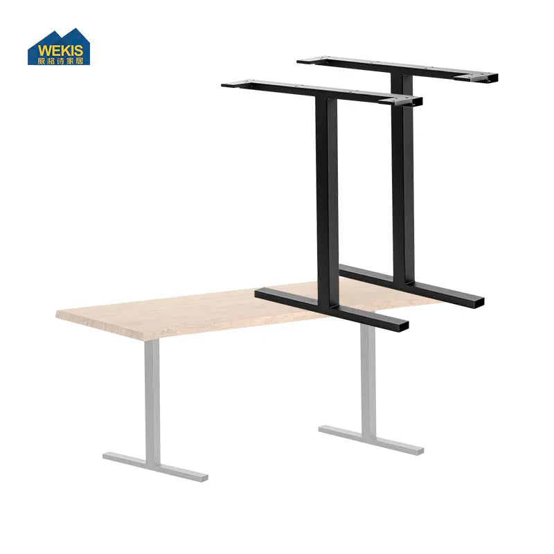 Wekis Black Metal Table Legs with Mounting Plate for Dining Desk Furniture OEM Custom Bulk Project Supply
