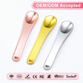 Luxury Custom Logo Metal Eye Cream Spoon Mini Stainless Steel Cosmetic Spatula for Personalized Skincare Tools