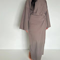 Elegant Modest Sportswear Set Burkini Top Leggings Wrap Skirt Luxurious Quick-Drying Fabric