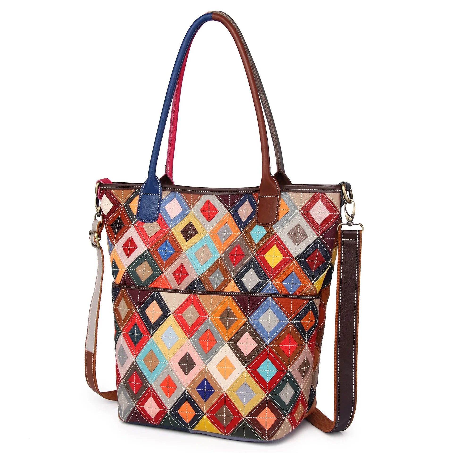 Women Tote Bags Genuine Cow Leather Vintage 1260 Handbags