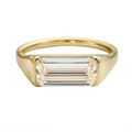Dainty Silver Rings Women Girls Elegant Jewelry Fashion Custom Emerald Cut Diamond Gold Plated 925 Sterling Silver Accessories