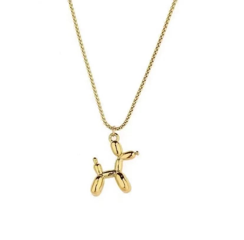 Gold Plated Jewelry  Stainless Steel  Necklace Women Jewelry Number Seven Gold Dogs  Pendant Necklace for Women and Girls