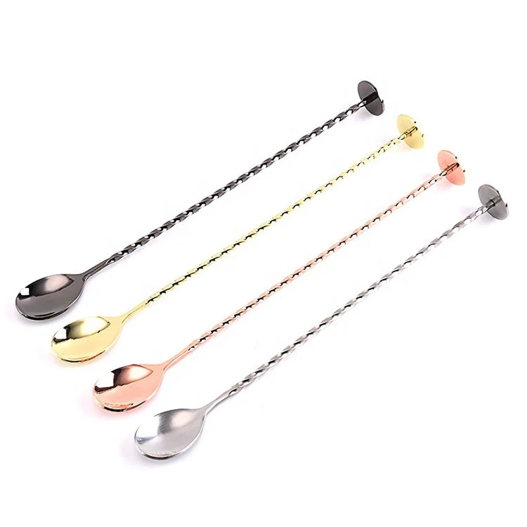 Hot Selling Vintage Barware Tool Stainless Steel Bartender Kit Metal Bar Spoon