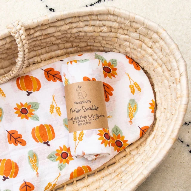 Kangobaby 100% Muslin Cotton Neutral Baby Swaddle Blanket Milestone Blanket Cover Photography Props Baby Crib Sheets