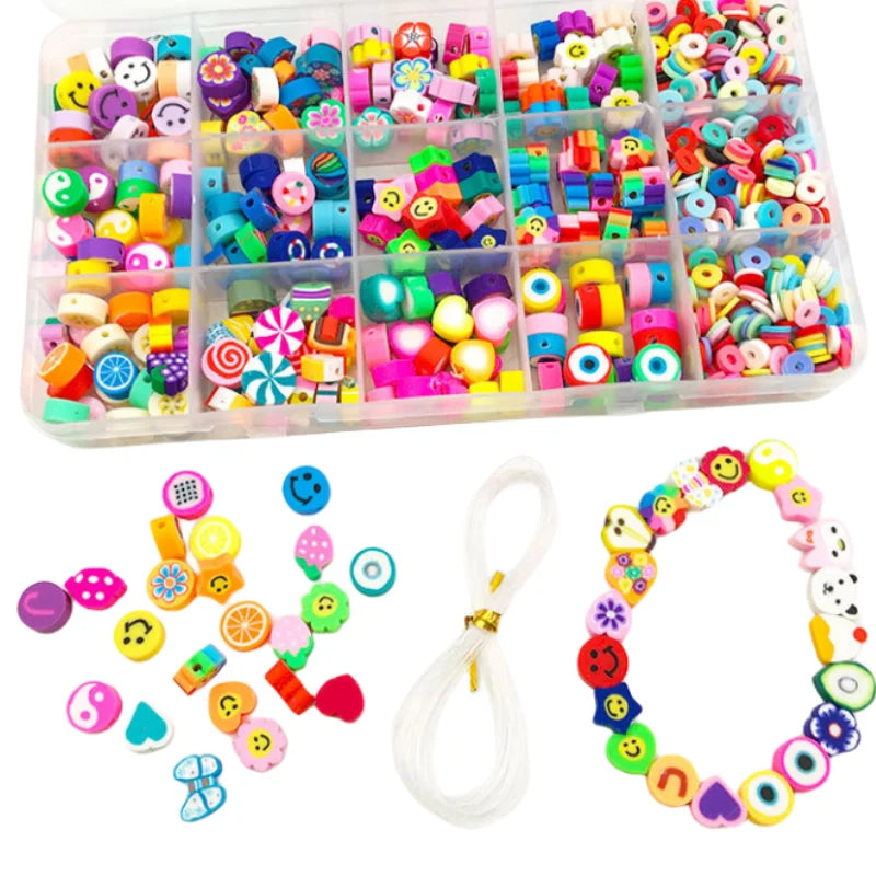 Hot Selling 990 Mixed Color Ceramic Clay Porcelain Round Third Party Certified Slice Sets DIY Handmade Beads Necklaces Earrings