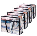 Extra Capacity PVC Tote Bag Black Plastic Clear Folding Storage Bag for Clothing Use in Living Room Closet Travel