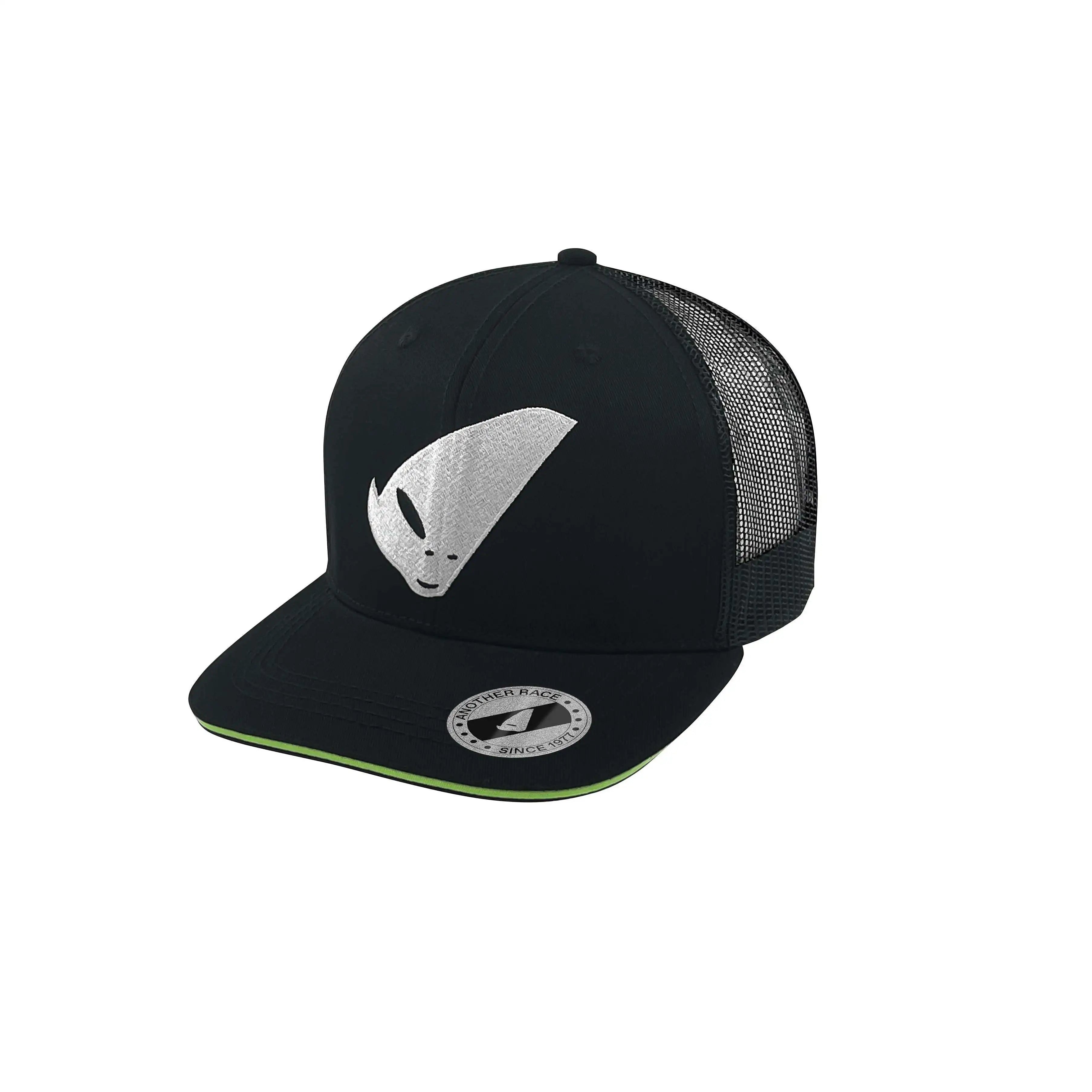Black and White Cycling & Mountaineering Cap with White Alien Logo