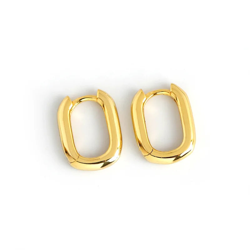 Jewelry Koreanric Oval Earrings Hoop Earrings Gold 925 Silver Plated Silver 18K Trendy BSCI Stainless Steel Hoop Earrings AIMEE