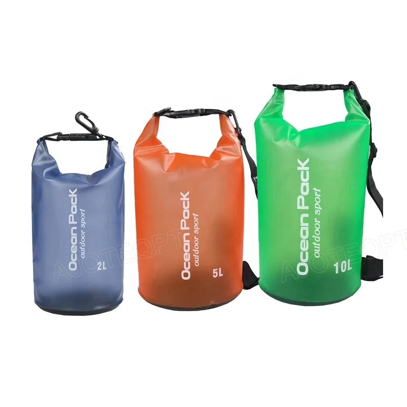 AJOTEQPT PVC Translucent Backpack Watertight Bucket Pocket Waterproof Ocean Pack River Trekking Dry Bag