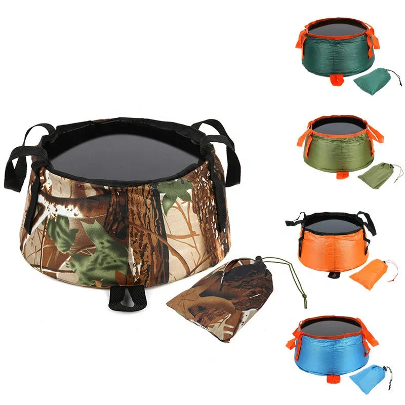 Outdoor Portable Water Bucket Multifunctional Folding Bucket for Travel Lightweight Camping Water Storage Bucket