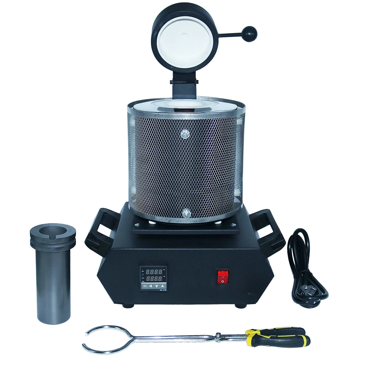 Portable Mini Gold Silver Copper Aluminum Jewelry Metal Melting Machine 1600W 1kg/2kg/3kg Graphite Crucible Gold Melting Furnace