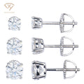 4mm 5mm 6.5mm Classic D Mossanite Screw Earrings Fine Jewelry 925 Sterling Silver Vvs Moissanite Diamond