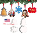 Sublimation Ornament Blanks Decorate Wooden MDF Double Side Printing USA Warehouse Sublimation Christmas Ornament Blanks