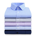 Wholesale New Shirts for Men Without Ironing Stripes Solid Color Long Sleeve Business Casual Shirt Professional Formal